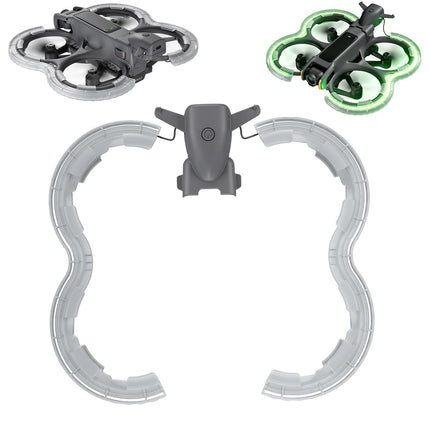 LICHIFIT propelleru aizsargs pret sadursmēm ar zibspuldzes LED gaismām DJI AVATA2 dronam propelleru aizsargs bufera gredzens brīdinājuma mirgojoša gaisma apgaismots TPU pārsegs ādai