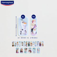 Hansaplast Kids FROZEN 2 bērnu plāksteri (20 strēmelītes), brūču plāksteri ar Disney motīviem uzmundrināšanai, nesāpīgi noņemams plāksteris