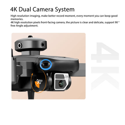 Drons ar 4K UHD kameru, 50x tālummaiņu, gravitācijas uztveršanu, inteliģentu lidošanu, 15 minūšu lidojuma laiku, 4. līmeņa vēja pretestību, tālvadības kvadrokopters iesācējiem