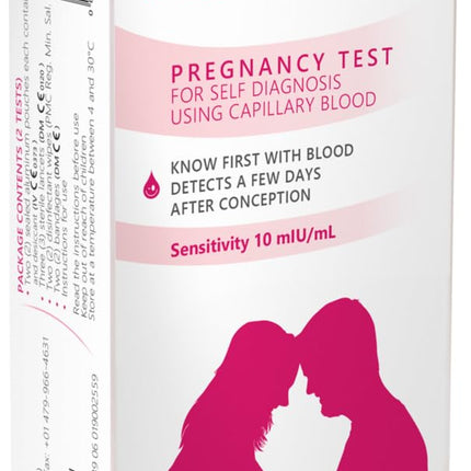 Pirmais, kas jāzina – pirmais pašpārbaudes asins grūtniecības tests – 2 testu komplekts