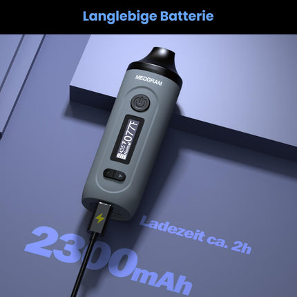MEDGRAM augu izcelsmes vaporizators, augstākās kvalitātes pārnēsājams augu izcelsmes vaporizators, ātra uzsilšana, temperatūras kontroles tvaika vaporizators, 20 s uzsildīšanas laiks