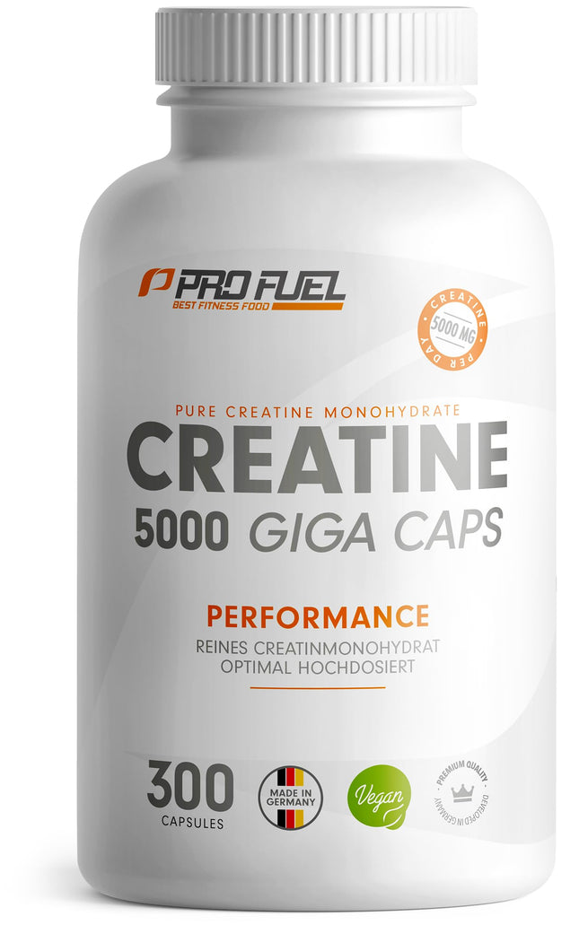 Kreatīna 5000 Giga kapsulas - 5000 mg kreatīna dienā - lielas kreatīna devas kapsulas ar 1137 mg kreatīna monohidrāta vienā kapsulā - kreatīna monohidrāta kapsulas bez piedevām, laboratoriski pārbaudītas un 100% vegānas - 300 kapsulas