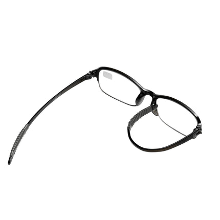 NRDIK PROFLEX vieglās (3 gab. iepakojumā) elastīgās lasāmbrilles - triecienizturīgas, skrāpējumu izturīgas, lokāmas, neslīdošas, unisex (vīriešiem + sievietēm), pieejamas (ovālas, melnas, 2.0)