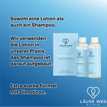 Double Power - augstākās kvalitātes utu losjons un utu šampūns - 200 ml - no klīnikas