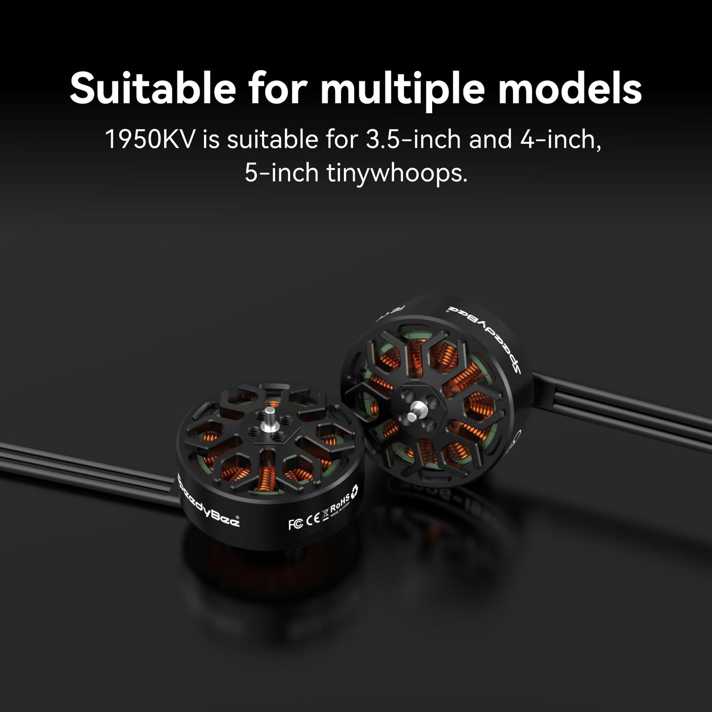 2006. gada 1950KV FPV drona motors - 6S bezsuku motors 3,5, 4, 5 collu FPV dronam QAV kvadrokopteram - 4 gabalu iepakojums
