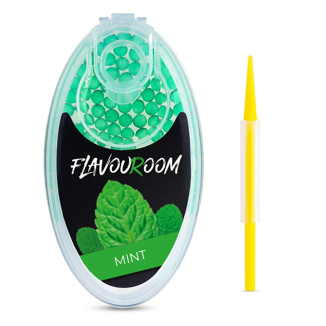 Flavouroom Aroma Click — 100 augstākās kvalitātes bumbiņu komplekts | Intensīva garša ar praktisku kastīti | Vienkārša ievietošana, lai paši baudītu piparmētru garšu