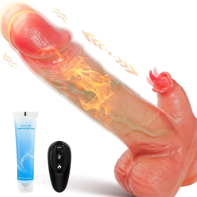 Reālistiski vibratori dildo sievietēm, anālā dildo vibrācija ar 10 vibrācijām, 7 mēles laizīšanas, 7 grūdienu darbības, seksa rotaļlieta sievietēm ar sildīšanu, dildo dzimumlocekļa vibrators dzimumlocekļa G punktam