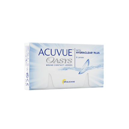 ACUVUE OASYS 2 nedēļu kontaktlēcas dienai un naktij ar -3 dpt un BC 8.4 – UV aizsardzība, aizsardzība pret sausumu un ārkārtīgi ērta valkāšana – 6 lēcas