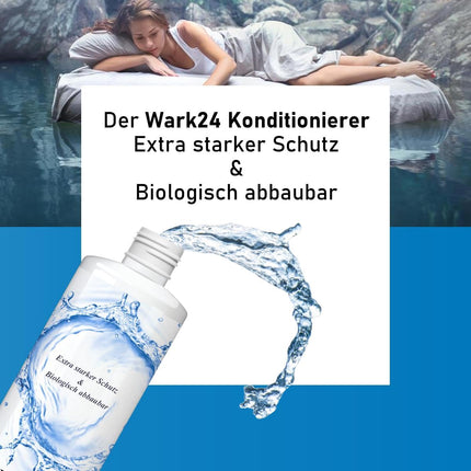 Wark24 ūdensgultas kondicionieris 250 ml - īpaši spēcīga aizsardzība - 20% aktīvo vielu saturs - bioloģiski noārdāms - efektīvi apkaro baktērijas, sēnītes, raugus un aļģes (3 iepakojumi)