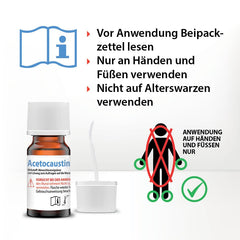 Acetokaustīna šķīdums | Kārpu līdzekļi | Bez sāpēm | Bērni no 4 gadu vecuma | Kārpu ārstēšana rokām un kājām | 2 ml kārpu noņēmējs | Kārpu noņemšana