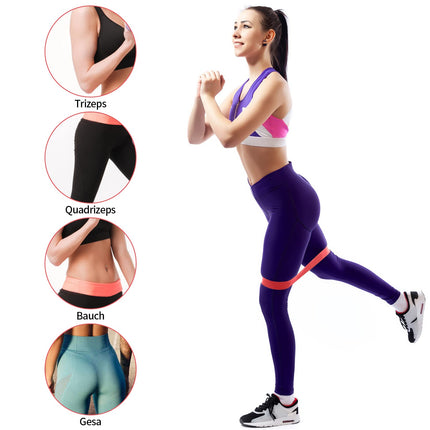 5 vingrošanas lentes, pretestības lentes, fitnesa lentes, pretestības lentes ar 5 dažādiem pretestības līmeņiem, stiepšanās jogai, ar pārnēsāšanas somu un instrukciju (A)