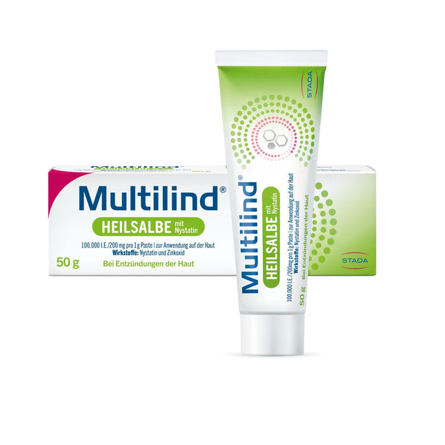 Multilind dziedinošā ziede sāpošai un iekaisušai ādai ar cinka oksīdu un nistatīnu 50g