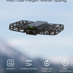 HOVERAir X1 drons ar kameru, pašlidojošs kameras drons ar sekošanas režīmu, mini kabatas izmēra drons, HDR video ierakstīšana, inteliģenti lidojuma maršruti, brīvroku vadība, melns (kombinācija)