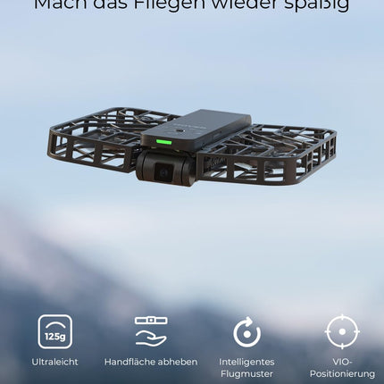 HOVERAir X1 drons ar kameru, pašlidojošs kameras drons ar sekošanas režīmu, mini kabatas izmēra drons, HDR video ierakstīšana, inteliģenti lidojuma maršruti, brīvroku vadība, melns (kombinācija)