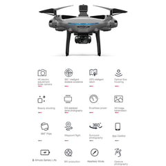Drons ar 4K kameru, 50x tālummaiņu, 4K HD WiFi tiešraides video, tālvadības kvadrokopters, šķēršļu apiešana 4 virzienos, 360 grādu pagriezieni, inteliģenta lidošana, zēniem un meitenēm