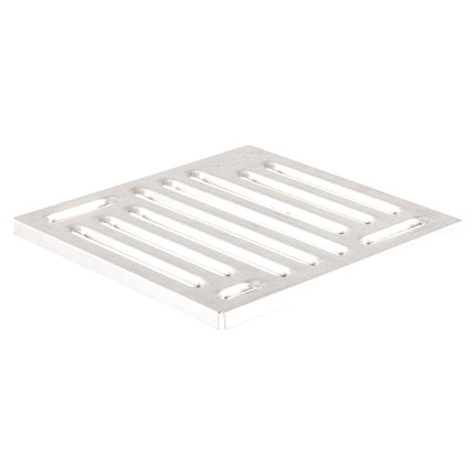 ScarMaxx - Pagalma noteka 250x250 mm - Grīdas noteka ar netīrumu savācēju, ar savienojumu dažāda izmēra KG caurulēm - Plastmasas grīdas noteka - Cinkots režģis