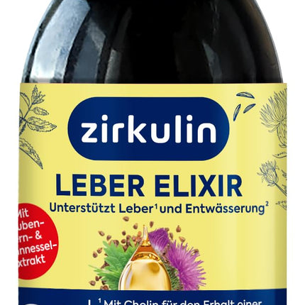 Zirkulin aknu eliksīrs (6 x 120 ml) – aknu veselības un attīrīšanas atbalsts – ar holīnu, piena dadzi, vīnogu kauliņu un nātru ekstraktu – antioksidants un diurētiķis – ikdienas lietošanai