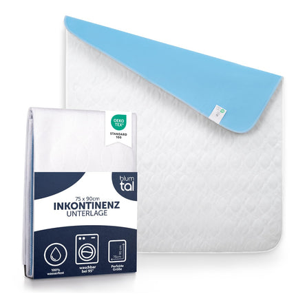Blumtal® mazgājams urīna nesaturēšanas paliktnis 75x90 cm - Gultas paliktnis zīdaiņiem - OEKO-TEX sertificēts urīna nesaturēšanas paliktnis zīdaiņiem - Ūdensizturīgs gultas paliktnis - Urīna nesaturēšanas paliktnis 75x90 cm - 1 gab. komplekts