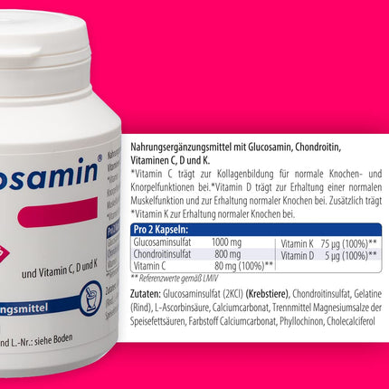 Arthrosamin locītavu kapsulas - augsta deva ar glikozamīnu + hondroitīnu elastīgām locītavām - oriģināls no aptiekas, 90 kapsulas
