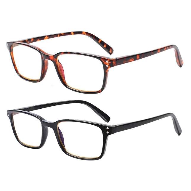 COJWIS lasāmbrilles, 2 iepakojumā, zilas gaismas bloķējošas brilles, atsperīgas eņģes, pretreibonis, sievietēm un vīriešiem, vieglas brilles (2 krāsu sajaukums, 4,00, multiplikators_x)