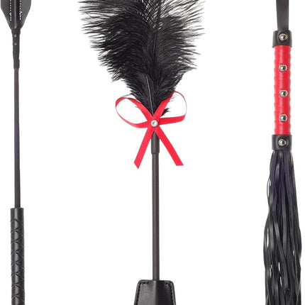 3 gab. seksa lāpstiņas, spalvu kutinātāja pātaga, BDSM rotaļlietas pāriem, SM flogger, īsas bondage aksesuāri
