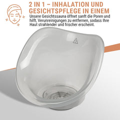 Clatronic® 2in1 sejas sauna un inhalācijas ierīce | Sejas tvaicētājs, ieskaitot aroma uzgali un inhalatoru | kosmētiskai sejas kopšanai un inhalācijām | 3 līmeņi tvaika dozēšanai pēc pieprasījuma | GS3656