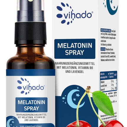 Vihado melatonīna aerosols - Premium: Līdz pat 5 reizēm lielāka deva - 180 dienu krājumi - melatonīna aerosols ar augstu lavandas devu, bezalkoholisks - vegāns, 30 ml