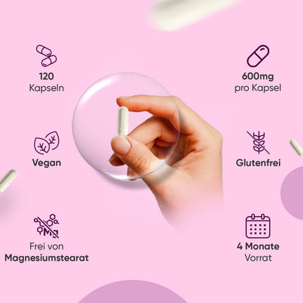 Hialuronskābes kapsulas - 600 mg vienā kapsulā - 120 vegāniskas hialuronskābes kapsulas - 4 mēnešu krājumi - molekulas izmērs (500-700 kDa) - hialuronskābe - seruma alternatīva - WeightWorld