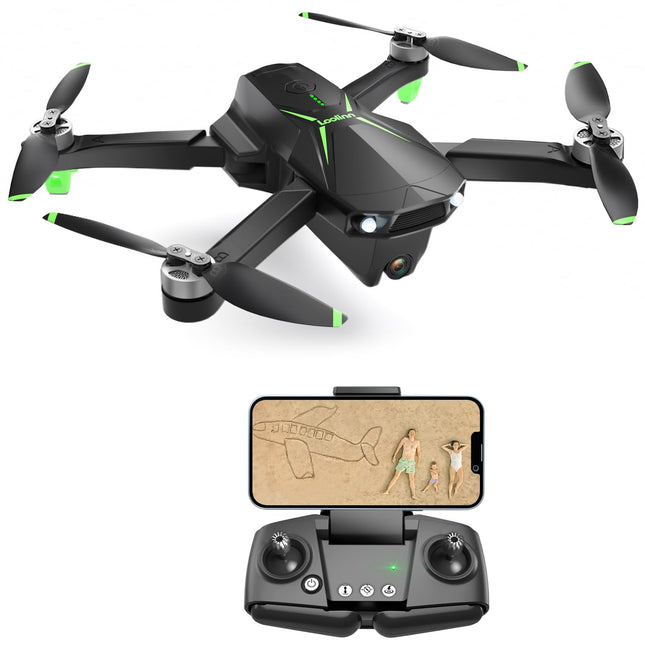 Loolinn | Drons ar 4K kameru kā dāvana pieaugušajiem un bērniem, kas vecāki par 12 gadiem - svars zem 250 g, 4K fotoattēli, 2K video, viedais GPS atgriešanās lidojums, sertificēts C0 sertifikāts (dāvanas ideja)