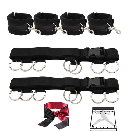 BDSM seksa verdzības komplekti, gultas ierobežojumi, roku dzelži, acu aizsietnes, Hallowa verdzības komplekts, ierobežojoša virve, ekstremāli gultas ierobežojumi, lieliski piemēroti pāriem, sieviešu rotaļlietas