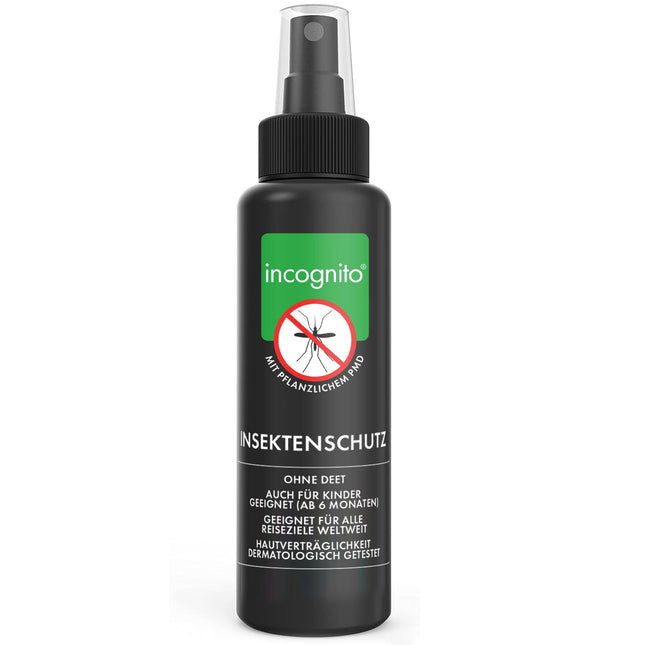 Incognito kukaiņu atbaidīšanas aerosols, 100 ml - dabīgs, bez DEET, pasargā no plaša klāsta kodīgiem kukaiņiem. Klīniski pierādīta aizsardzība pret ērcēm un denges drudzi pārnēsājošiem odiem, organisks odu atbaidīšanas līdzeklis