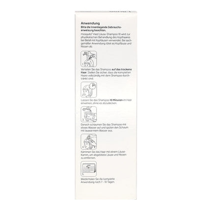 Mosquito med Lice Shampoo 10, 2 x 200 ml | Apkaro galvas utis un gnīdas | Praktisks pielietojums | Utu līdzeklis | Ģimenes lielums | Izdevīgs iepakojums plus Pharma Perle dāvana (2 x 200 ml)