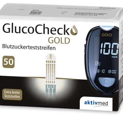 GlucoCheck GOLD asins glikozes testa strēmeles (50 strēmeles) glikozes līmeņa asinīs kontrolei…