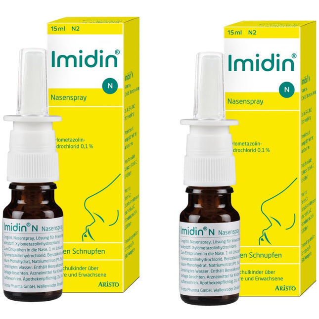 Imidin N - deguna aerosols saaukstēšanās ārstēšanai - divkāršs iepakojums par īpašu cenu (2 x 15 ml deguna aerosols)