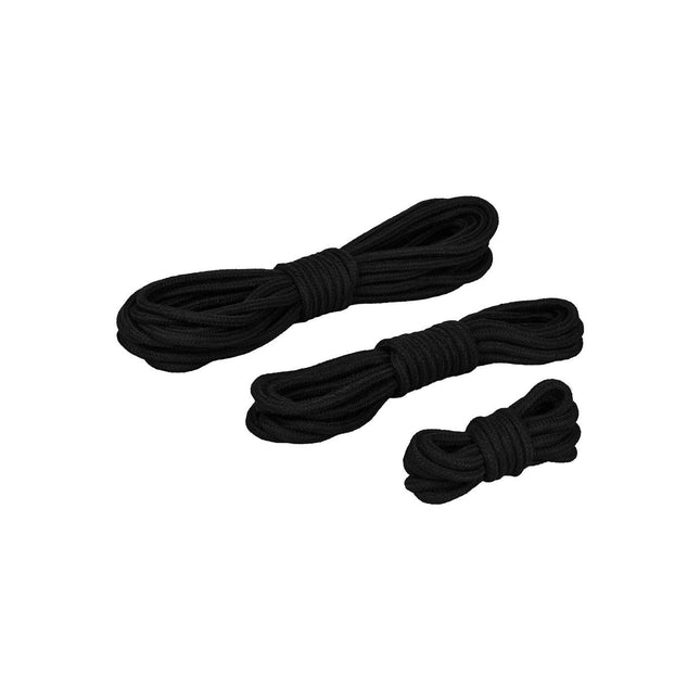 EIS bondage virvju komplekts, 3 daļas | BDSM bondage virves pāriem | 3,5 m un 10 m garumi | Izturīgas un mīkstas verdzības virves jutekliskām verdzības spēlēm un erotiskiem piedzīvojumiem | Melns