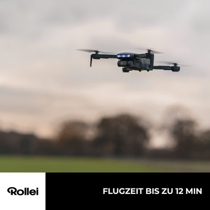 Rollei Fly 80 Combo drons, WiFi tiešraides attēla pārraide, 6 asu žiroskops, Full HD kamera, ilgs lidojuma laiks, lietotnes vadība un tālvadības pults iekļauta komplektā