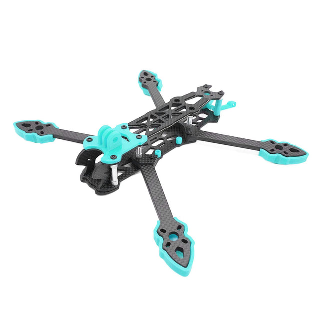 KENANLAN kvadrokoptera rāmja komplekts, FPV sacīkšu drona rāmis profesionāls 225 mm riteņu bāzes oglekļa šķiedras kvadrokoptera rāmis RC dronu piederumiem (zils)