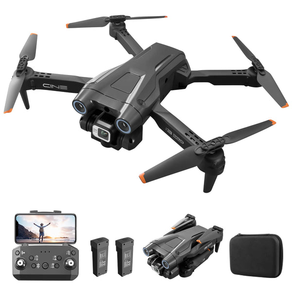 Drons ar 4K kameru, salokāms RC drons RC kvadrokopters ar 1080P HD dubulto kameru, FPV pārraidi, 2 akumulatoriem, žestu vadību, augstuma noturēšanu, vienas pogas pacelšanos/nosēšanos 3D pagriezienus iesācējiem (melns)