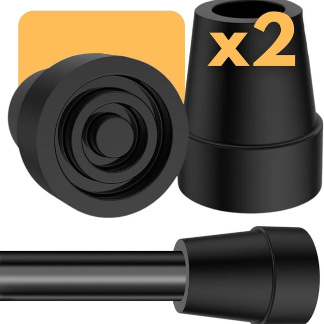 OrtoPrime 2 neslīdošu kruķu iepakojums, kruķi, kruķi, caurules, 18 mm, 19 mm un 20 mm, nūjas, kruķu un pamatņu uzgaļi, gumijas dībeļi, nūjas un kruķi, 2 gabali