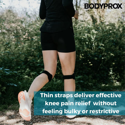 Bodyprox Patella ceļa locītavas atbalsts, 2 iepakojumā, sāpju mazināšanai pārgājienu, futbola, basketbola, skriešanas, lēciena ceļa, tenisa, tendinīta, volejbola un pietupienu laikā