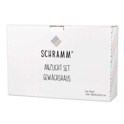Schramm® 4 daļu audzēšanas komplekts siltumnīcas audzēšanas paplātes podiem iekštelpu siltumnīcai 38,5 x 24 x 7 cm 96 audzēšanas podiem audzēšanas komplekts mini siltumnīca melna