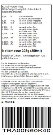 GREEN24 Trachycarpus mēslojums kaņepju palmām Ticino palmām Trachycarpus fortunei wagnerianus palmām kā īpašs sakņu mēslojums + lapotnes mēslojums profesionālai līnijai mēslojums