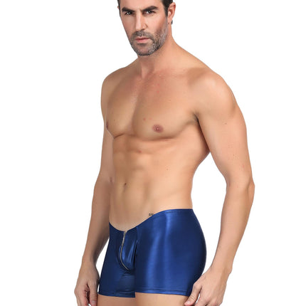 ohyeahlady Vīriešu seksīga apakšveļa ar mitru izskatu, erotiskas biksītes vīriešiem, māsu biksītes, geju apakšveļa, apakšbikses, mākslīgā āda, lieli izmēri, seksīga apakšveļa, stringi, ādas šorti, zili, L