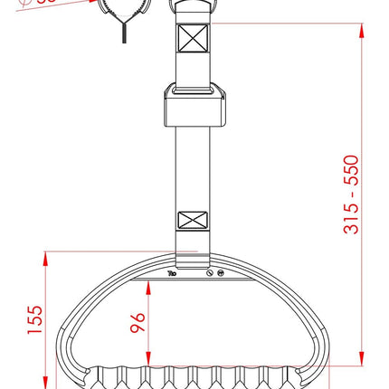 FabaCare Comfort gultas satvēriena rokturis, ergonomiskas formas, trapeces formas rokturis, gultas satvēriena rokturis, pacelšanas rokturis, stieņa rokturis, gumijas rokturis, stieņa rokturis, rokturis pacelšanas palīglīdzekļiem, TGN-R100GR