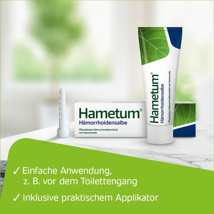 Hametuma hemoroīdu komplekts | 25 g ziede | 10 svecītes un mitrās salvetes | augu izcelsmes zāles ar burvju lazdu | pretiekaisuma līdzeklis | mazina niezi un dedzināšanu | labi panesams