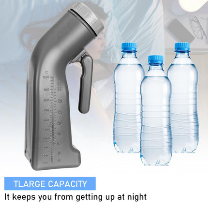 Urīna pudeles vīriešiem, sievietēm, ceļojumu pisuārs, unisex urīna pudele, 1000 ml urinēšanas pudele ar vāku, urīna pudeles automašīnu ceļojumiem, kempingam