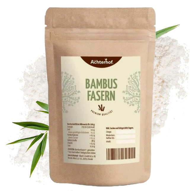 Bambusa šķiedras ar zemu ogļhidrātu saturu | 1 kg | Kontrolēta kvalitāte | Zemu ogļhidrātu satura milti | Bambusa šķiedras milti | Šķiedrvielu milti | tieši no Ahterhofas