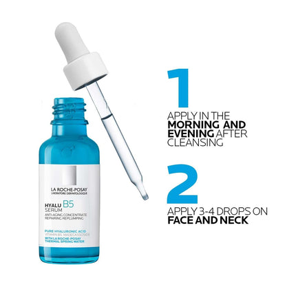 La Roche Posay pretgrumbu serums, normālai un jutīgai ādai, reģenerējošs un piepildošs, ar B5 vitamīnu, madekasozīdiem un hialuronskābi, Hyalu B5, 50 ml