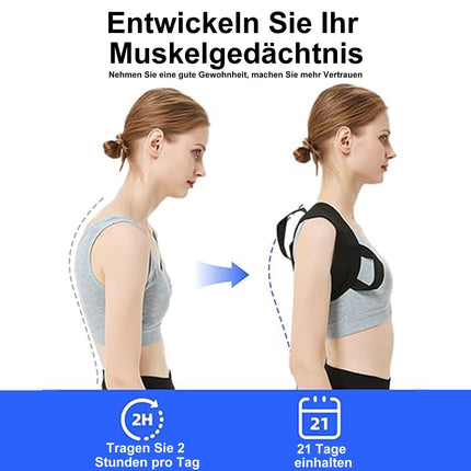 DAILIENFUS inovatīvs muguras taisnotājs vertikālai stājai, stājas korekcija mugurai ergonomiskai stājai bez nepieciešamības pielāgot, vīriešu un sieviešu muguras atbalsta josta (L)
