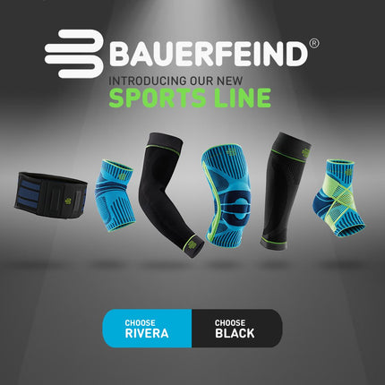 BAUERFEIND potītes atbalsts Unisex, 1 potītes atbalsts sportam, piemēram, futbolam, fitnesam vai skriešanai, novērš sastiepumus, zils, M